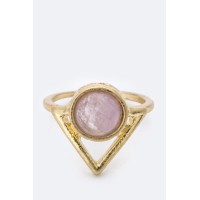 Lilac Semi Precious Stone Arrow Geo Ring